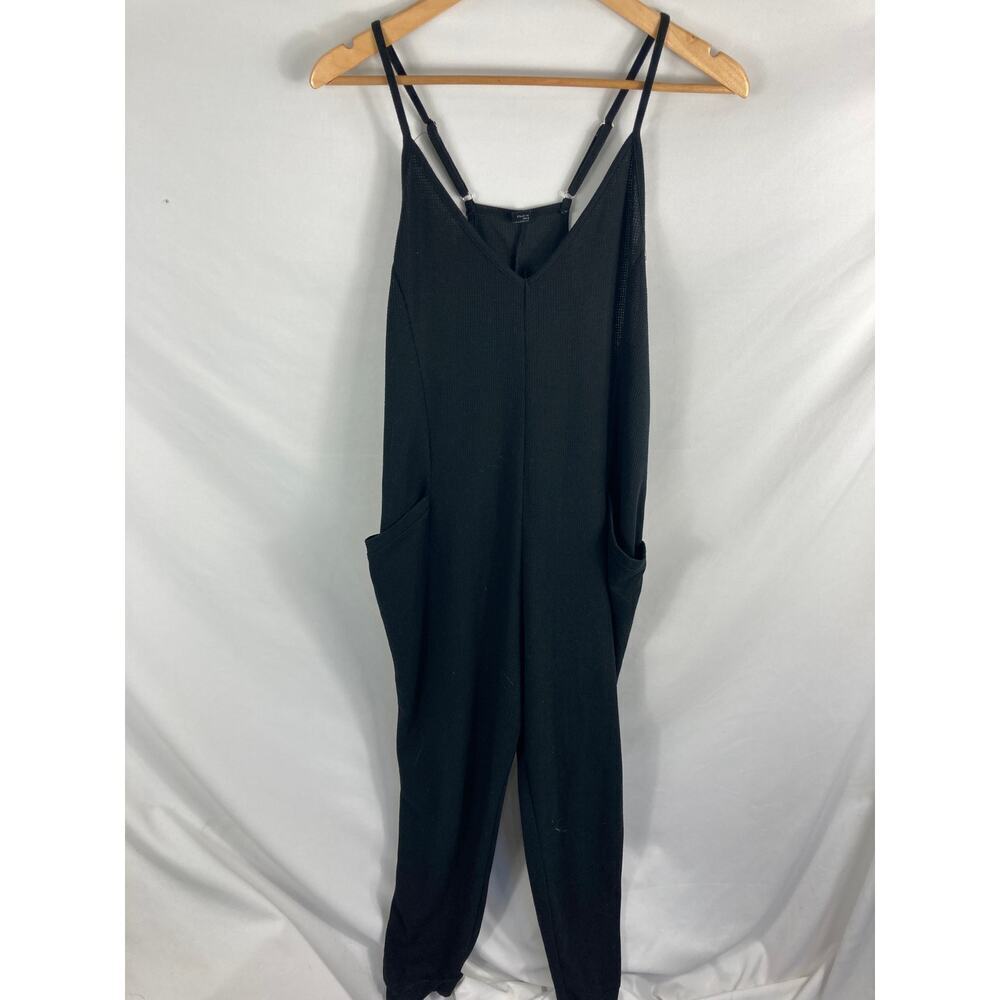 Anrabess Texture Black Jumpsuit Size Small
